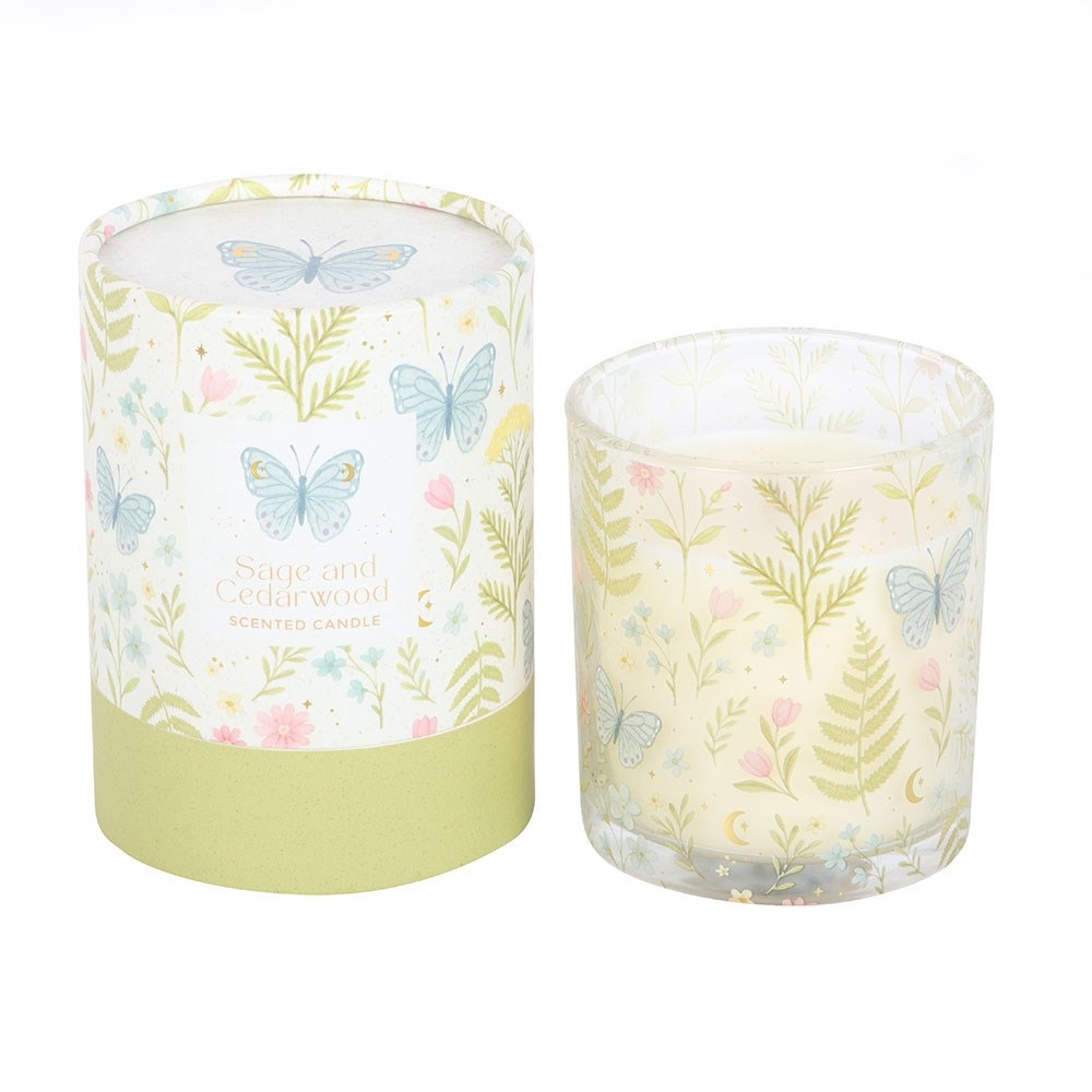 Something Different - Luna Bloom Butterfly Sage and Cedarwood Scented Candle - Multicolours